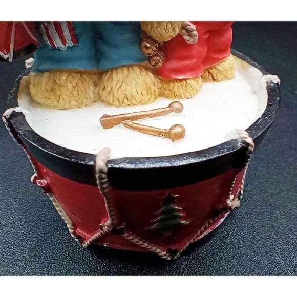 Marching To Beat of Holiday Fun Cherished Teddies Vintage Drummer Boy Bears 2004 - Picture 4 of 15